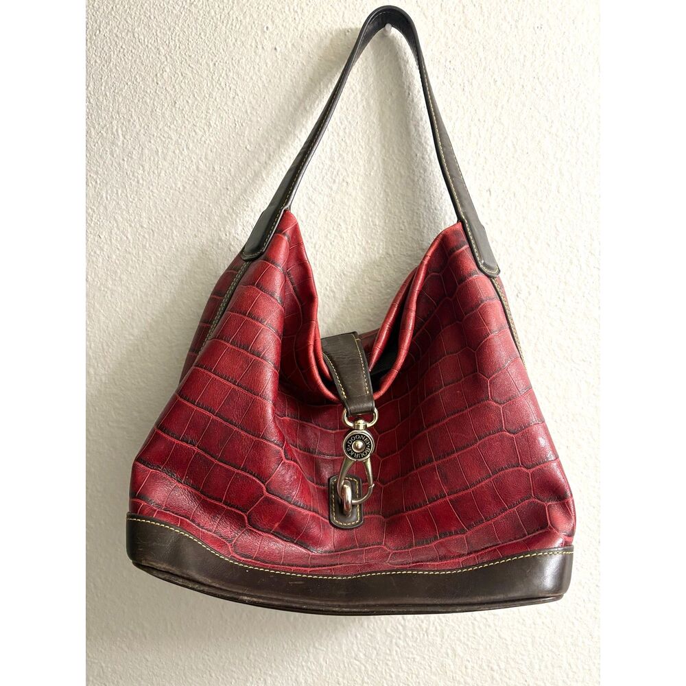 Women's Dooney & Bourke Large Red Leather Shoulder Bag